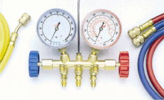 Multi-refrigerant manifold gauge set w/hoses