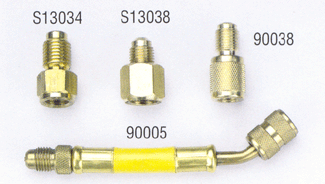 R-134a adapter, R-12 adapter, high side adapter, flex hose adapter